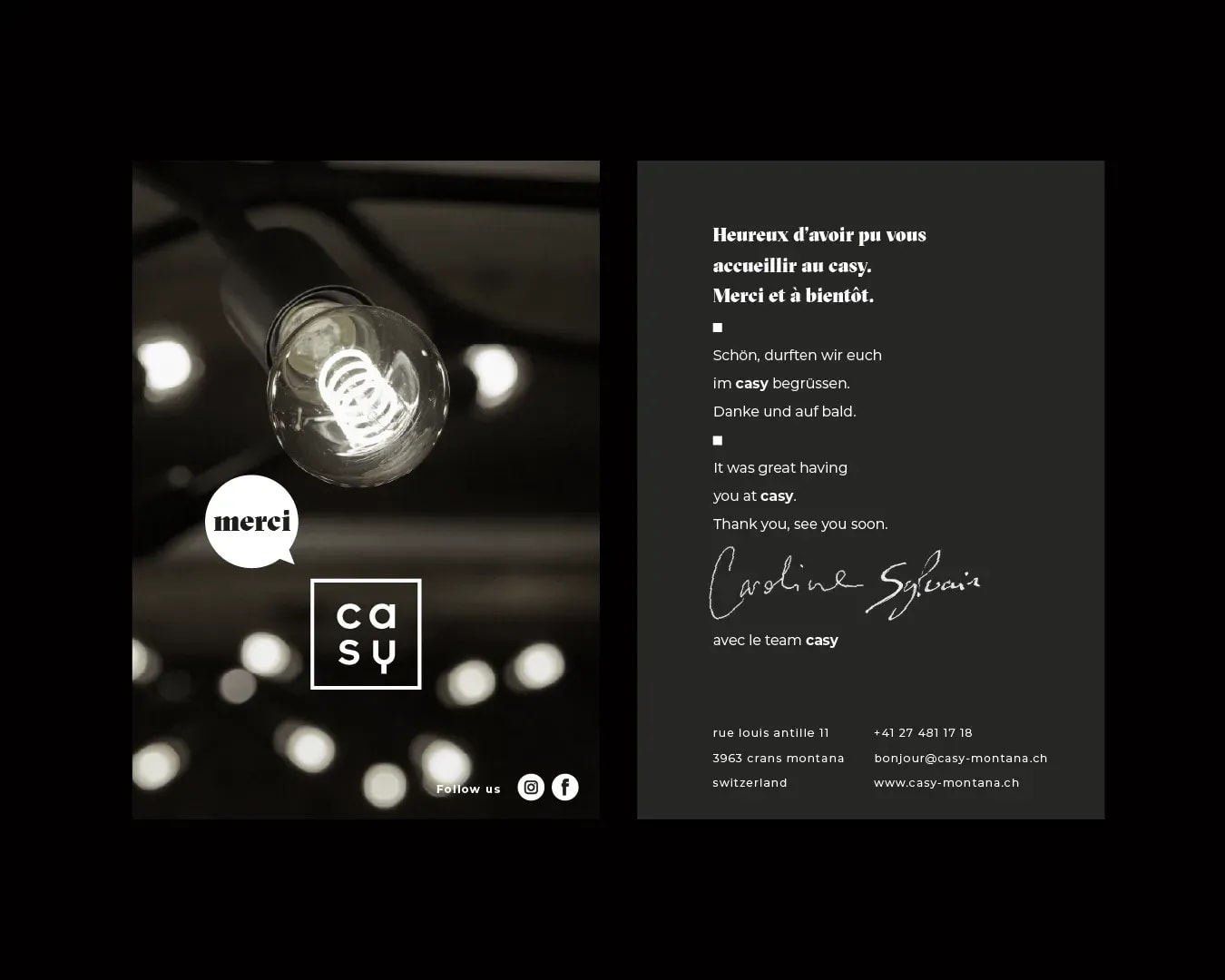 Bild aus dem Projekt «casy Crans-Montana – Positionierung, Branding und Webauftritt» für Casy Easy Underground